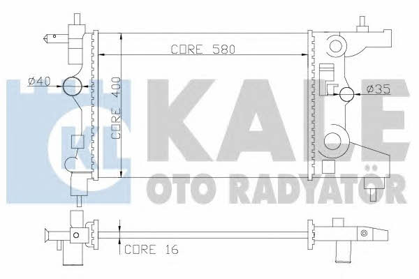 Kale Oto Radiator 355200 Радіатор охолодження двигуна 355200: Купити в Україні - Добра ціна на EXIST.UA!