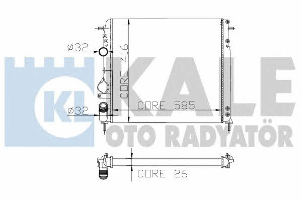 Kale Oto Radiator 251200 Радіатор охолодження двигуна 251200: Купити в Україні - Добра ціна на EXIST.UA!