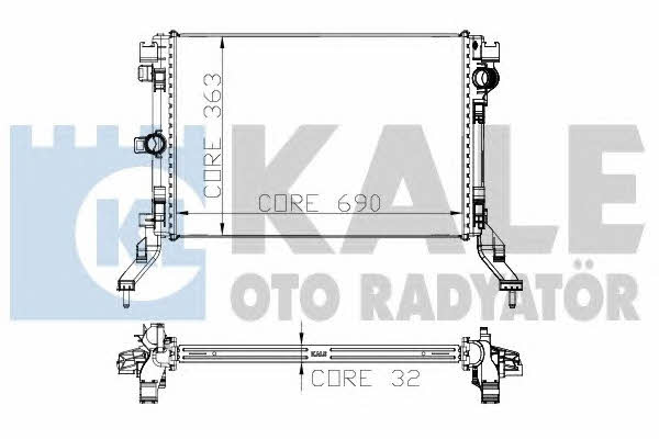 Kale Oto Radiator 273800 Радіатор охолодження двигуна 273800: Купити в Україні - Добра ціна на EXIST.UA!
