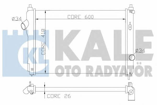 Kale Oto Radiator 355100 Радіатор охолодження двигуна 355100: Купити в Україні - Добра ціна на EXIST.UA!