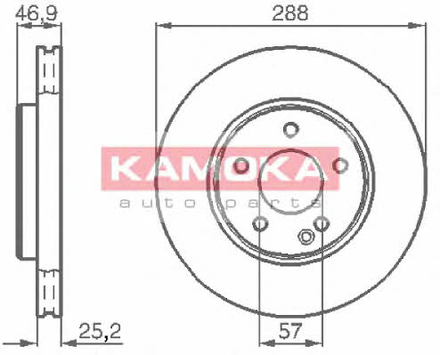 Kamoka 1031634 Диск гальмівний передній вентильований 1031634: Купити в Україні - Добра ціна на EXIST.UA!