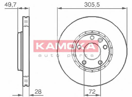 1032408 Kamoka Тормозной диск передний вентилируемый