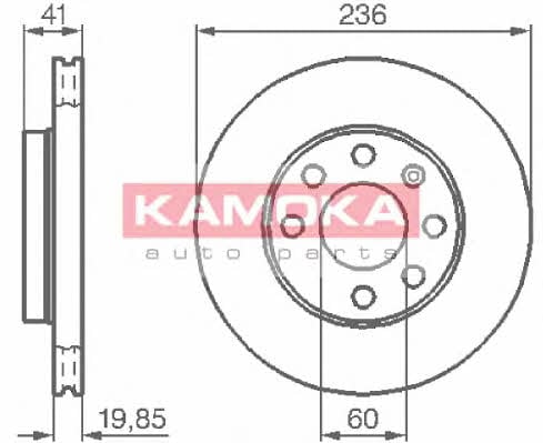 Kamoka 103302 Диск гальмівний передній вентильований 103302: Купити в Україні - Добра ціна на EXIST.UA!