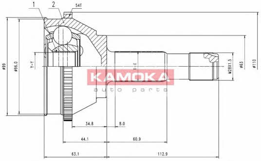 Шарніри рівних кутових швидкостей Fiat Ducato (Фіат Дукато): 6506 Kamoka Шарнір рівних кутових швидкостей (ШРКШ)