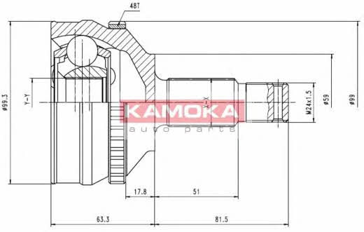 Шарнір півосі Citroen Jumpy (Сітроен Джампі): 6576 Kamoka Шарнір рівних кутових швидкостей (ШРКШ)