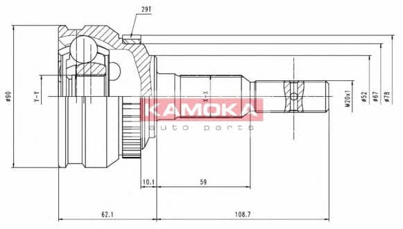 Шарнир приводного вала Opel Astra G (Опель Астра G): 6956 Kamoka Шарнир равных угловых скоростей (ШРУС)