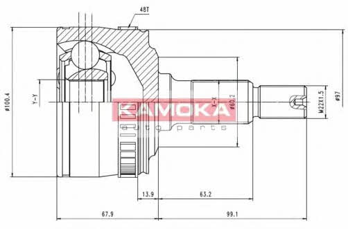 Шарнір привідного валу Mercedes V-Class (Мерседес В клас): 7046 Kamoka Шарнір рівних кутових швидкостей (ШРКШ)