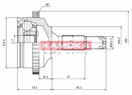 Шарнир приводного вала Peugeot 206 (Пежо 206): 7146 Kamoka Шарнир равных угловых скоростей (ШРУС)
