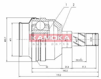 8009 Kamoka Шарнир равных угловых скоростей (ШРУС)
