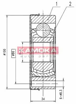 Шарнир равных угловых скоростей Volkswagen Vento (Фольксваген Венто): 8096 Kamoka Шарнир равных угловых скоростей (ШРУС)