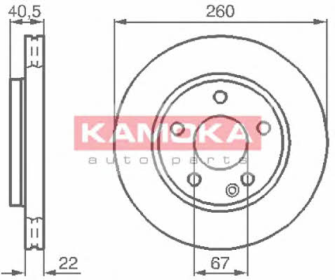 Kamoka 1032070 Диск гальмівний передній вентильований 1032070: Купити в Україні - Добра ціна на EXIST.UA!