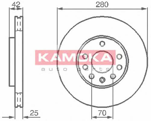 Kamoka 1032082 Диск гальмівний передній вентильований 1032082: Купити в Україні - Добра ціна на EXIST.UA!