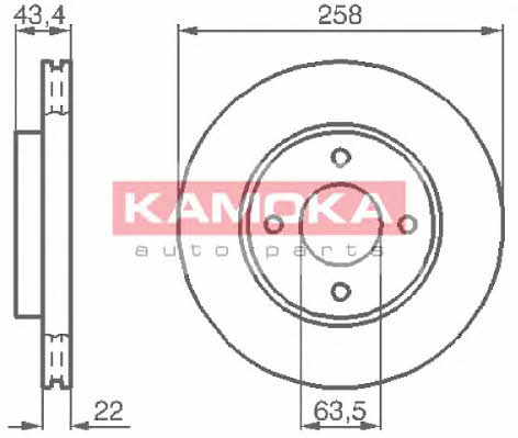 Kamoka 1032144 Диск гальмівний передній вентильований 1032144: Купити в Україні - Добра ціна на EXIST.UA!