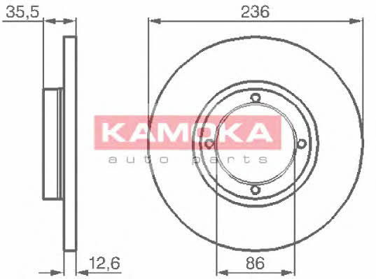 Kamoka 1032152 Диск гальмівний передній невентильований 1032152: Купити в Україні - Добра ціна на EXIST.UA!