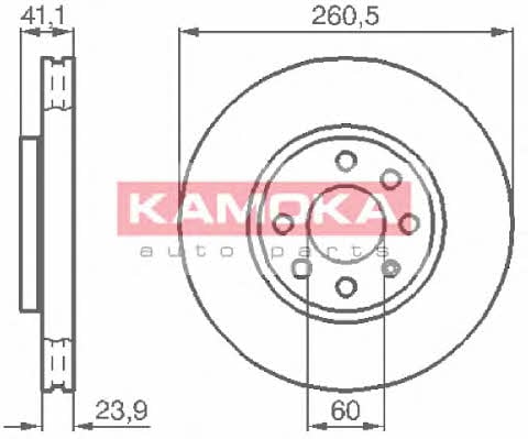 Kamoka 1032262 Диск гальмівний передній вентильований 1032262: Купити в Україні - Добра ціна на EXIST.UA!