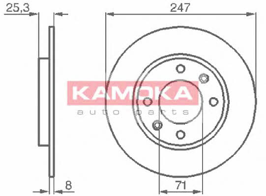 Kamoka 103488 Диск гальмівний задній невентильований 103488: Купити в Україні - Добра ціна на EXIST.UA!
