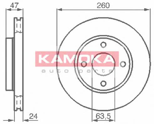 Kamoka 103728 Диск гальмівний передній вентильований 103728: Купити в Україні - Добра ціна на EXIST.UA!