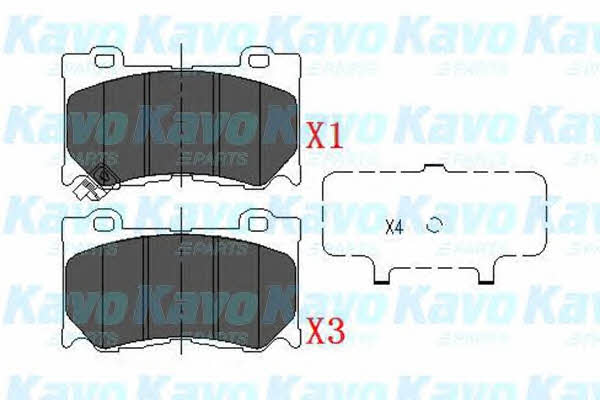 KBP6581 Kavo parts Тормозные колодки дисковые, комплект