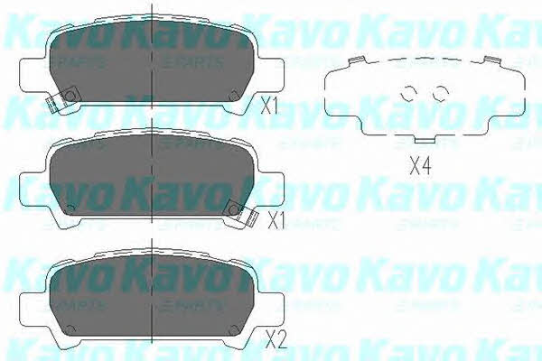 Гальмівні колодки задні, комплект Kavo parts KBP-8002