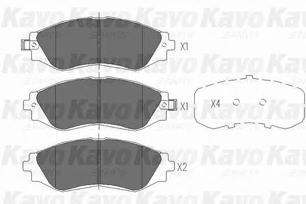 Тормозные колодки дисковые, комплект Kavo parts KBP-1001