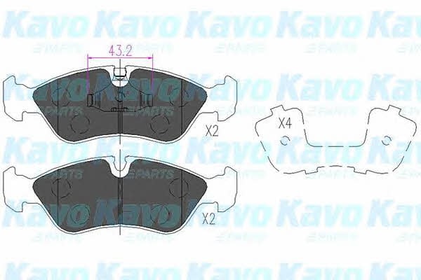 KBP1004 Kavo parts Тормозные колодки дисковые, комплект