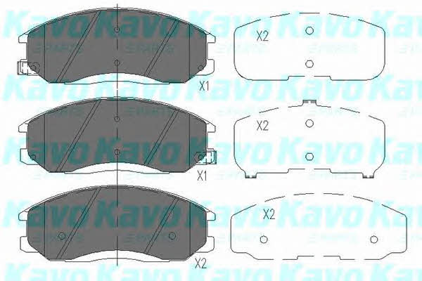 Тормозные колодки дисковые передние, комплект Kavo parts KBP-3019