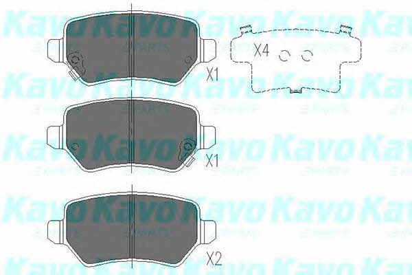Комплект тормозных колодок Opel Corsa C (Опель Корса С): KBP4020 Kavo parts Тормозные колодки дисковые задние, комплект