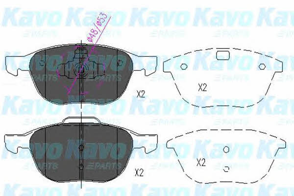 Тормозные колодки дисковые передние, комплект Kavo parts KBP-4513