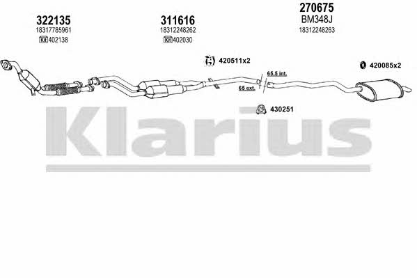 Klarius 060387E Система випуску відпрацьованих газів 060387E: Приваблива ціна - Купити в Україні на EXIST.UA!