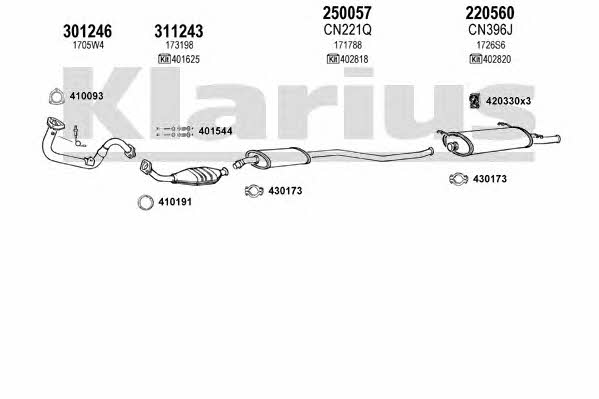 Klarius 180425E Система випуску відпрацьованих газів 180425E: Купити в Україні - Добра ціна на EXIST.UA!