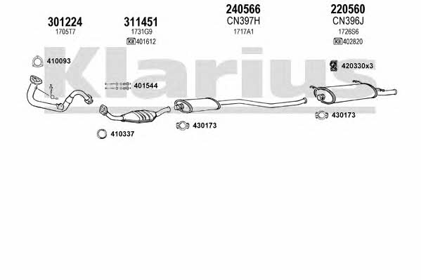 Klarius 180487E Система випуску відпрацьованих газів 180487E: Приваблива ціна - Купити в Україні на EXIST.UA!