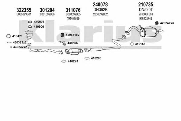 270259E Klarius Система випуску відпрацьованих газів