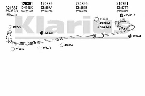 Klarius 270450E Система випуску відпрацьованих газів 270450E: Купити в Україні - Добра ціна на EXIST.UA!