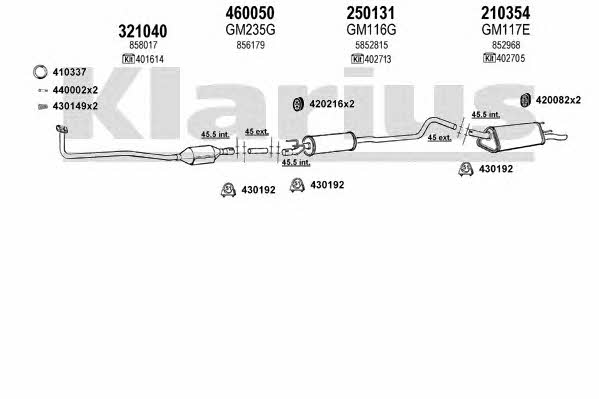 Klarius 390943E Система випуску відпрацьованих газів 390943E: Купити в Україні - Добра ціна на EXIST.UA!