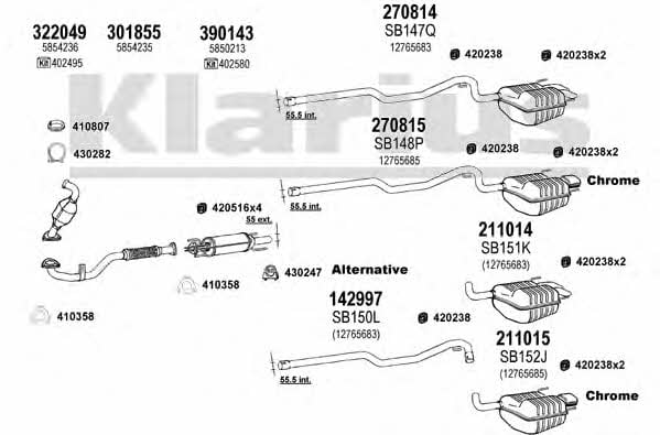 Klarius 750226E Система випуску відпрацьованих газів 750226E: Приваблива ціна - Купити в Україні на EXIST.UA!
