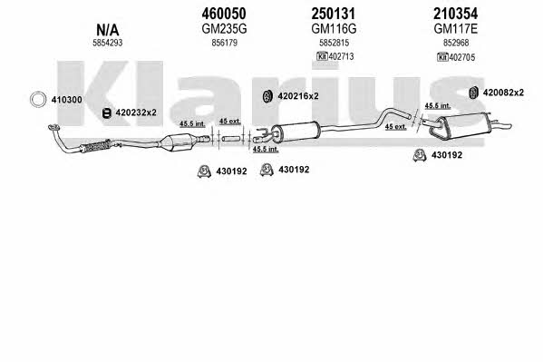 Klarius 391461E Система випуску відпрацьованих газів 391461E: Купити в Україні - Добра ціна на EXIST.UA!