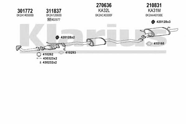 Klarius 500011E Система випуску відпрацьованих газів 500011E: Приваблива ціна - Купити в Україні на EXIST.UA!