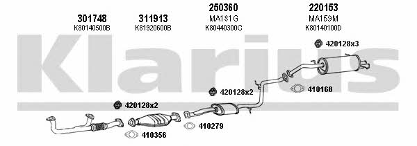570098E Klarius Система випуску відпрацьованих газів