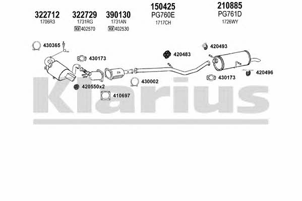 Klarius 631284E Система випуску відпрацьованих газів 631284E: Купити в Україні - Добра ціна на EXIST.UA!