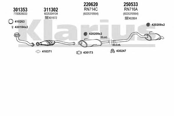 Klarius 720745E Система випуску відпрацьованих газів 720745E: Купити в Україні - Добра ціна на EXIST.UA!