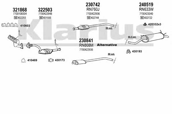 Klarius 720974E Система випуску відпрацьованих газів 720974E: Купити в Україні - Добра ціна на EXIST.UA!