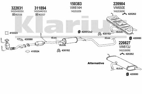 Klarius 931120E Система випуску відпрацьованих газів 931120E: Приваблива ціна - Купити в Україні на EXIST.UA!