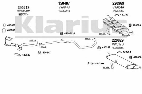 Klarius 931141E Система випуску відпрацьованих газів 931141E: Приваблива ціна - Купити в Україні на EXIST.UA!