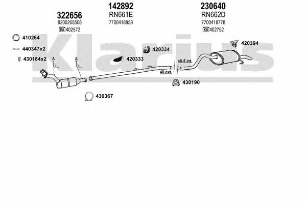 721104E Klarius Система випуску відпрацьованих газів