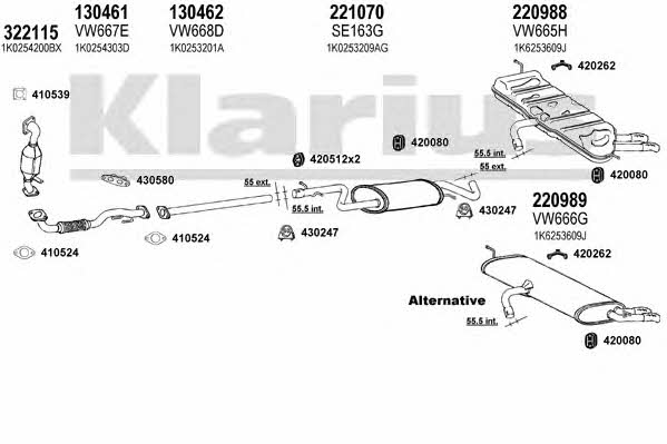 Klarius 931202E Система випуску відпрацьованих газів 931202E: Купити в Україні - Добра ціна на EXIST.UA!