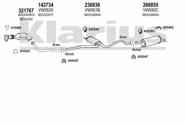 Klarius 931279E Система випуску відпрацьованих газів 931279E: Купити в Україні - Добра ціна на EXIST.UA!