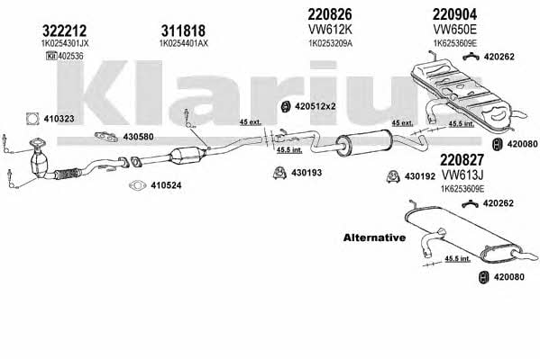 Klarius 931301E Система випуску відпрацьованих газів 931301E: Приваблива ціна - Купити в Україні на EXIST.UA!