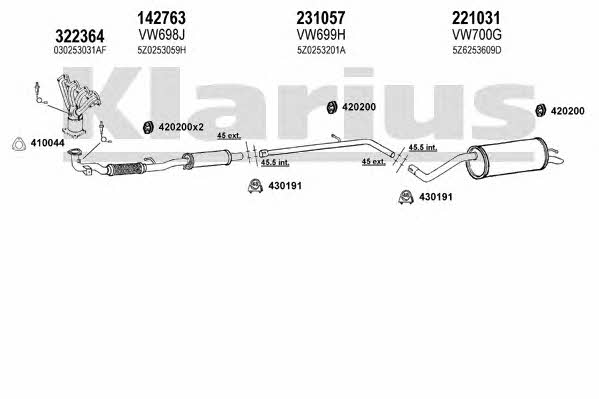 Klarius 931675E Система випуску відпрацьованих газів 931675E: Купити в Україні - Добра ціна на EXIST.UA!