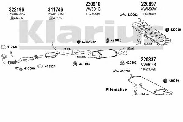 Klarius 931684E Система випуску відпрацьованих газів 931684E: Купити в Україні - Добра ціна на EXIST.UA!