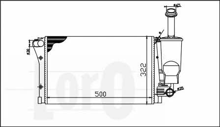Радиатор охлаждения Fiat Panda (Фиат Панда): 0160170023 Loro Радиатор охлаждения двигателя